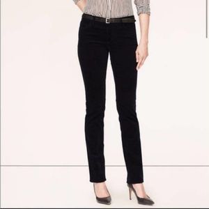 ANN TAYLOR LOFT Black Modern Straight Corduroy Pants sz 28/6P